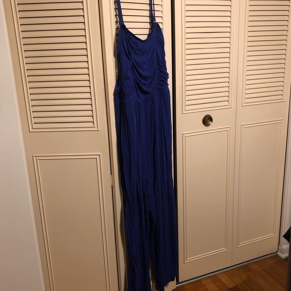 Ava & Viv 2X convertible blue jumpsuit